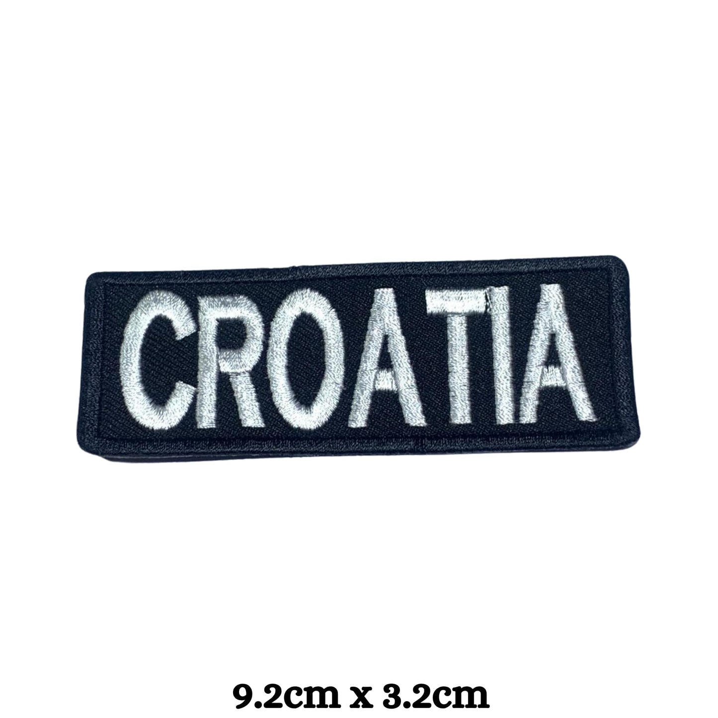 BeBuz Croatia Flag Embroidered Patches, Iron-On/Sew-On Applique, Shield, Round, Heart and Rectangle Flag Badges for Jackets, Bags, Uniforms, Various Sizes
