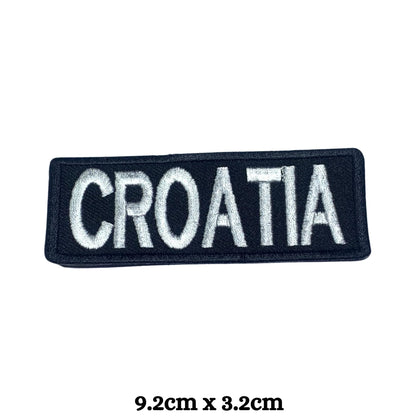 BeBuz Croatia Flag Embroidered Patches, Iron-On/Sew-On Applique, Shield, Round, Heart and Rectangle Flag Badges for Jackets, Bags, Uniforms, Various Sizes