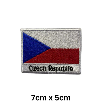 National Country Flag Iron On Patch, Set of 3, Embroidered Fabric Applique, 7cm x 5cm, Rectangular, United Kingdom Theme, for Jackets, Bags, Hats and Crafts (A-J)