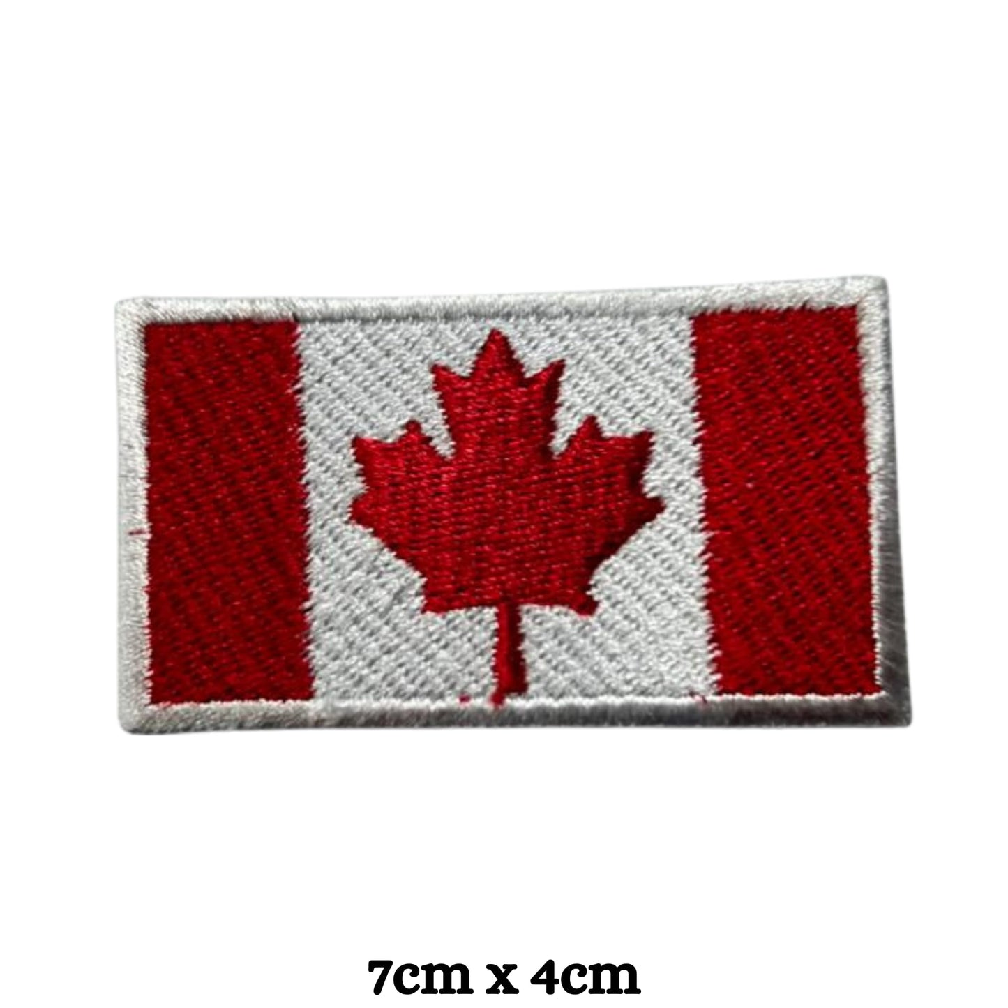 Canada Flag Embroidered Patches, Iron-On/Sew-On Applique, Shield, Round, Heart and Rectangle Flag Badges for Jackets, Bags, Uniforms, Various Sizes