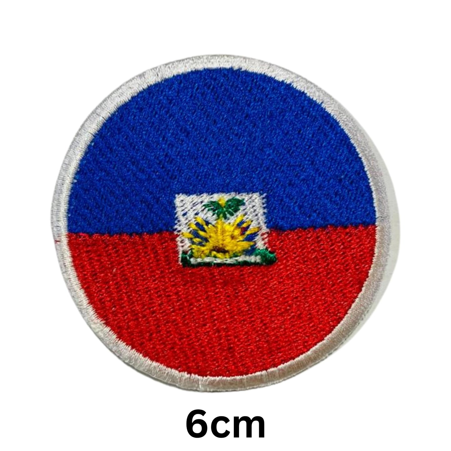 Haiti Flag Embroidered Patch Set, Iron-On or Sew-On Applique Badges, Rectangle Shield Round Heart Shapes, for Jackets, Backpacks, Hats, Uniforms and Various Sizes