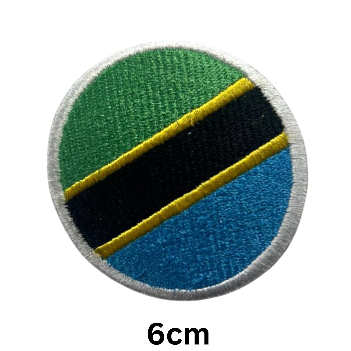 Tanzania Flag Embroidered Patch Set, Iron-On or Sew-On Applique Badges, Rectangle Shield Round Heart Shapes, for Jackets, Backpacks, Hats, Uniforms and Various Sizes