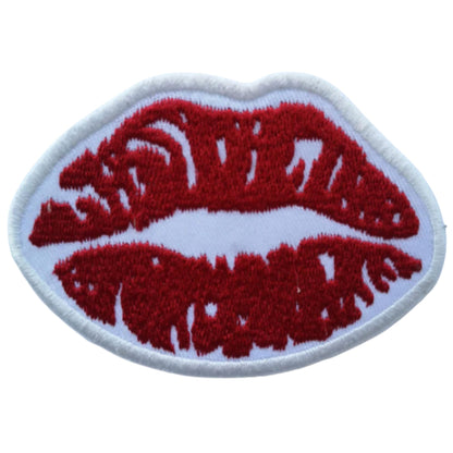 Red Lips Embroidery Iron-On Patches for Clothing Sew-On Applique for DIY Crafts Denim Jackets Jeans Backpacks