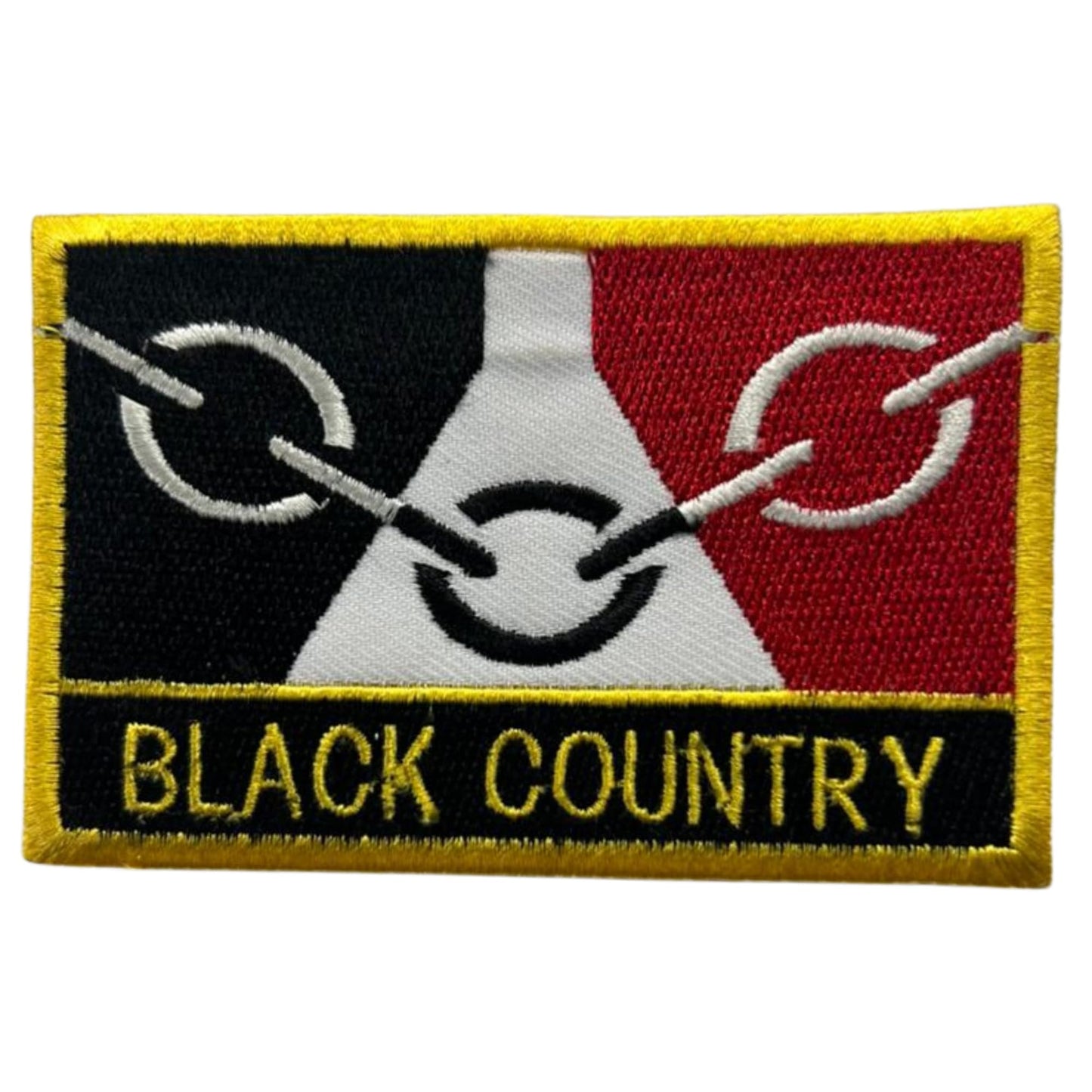 UK County Flag Patch 9.5cm x 6cm Embroidered Iron On/Sew On Badge Durable Fabric Applique for Jackets, Backpacks, Hats, and Clothing