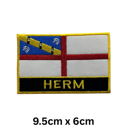 UK County Flag Patch 9.5cm x 6cm Embroidered Iron On/Sew On Badge Durable Fabric Applique for Jackets, Backpacks, Hats, and Clothing