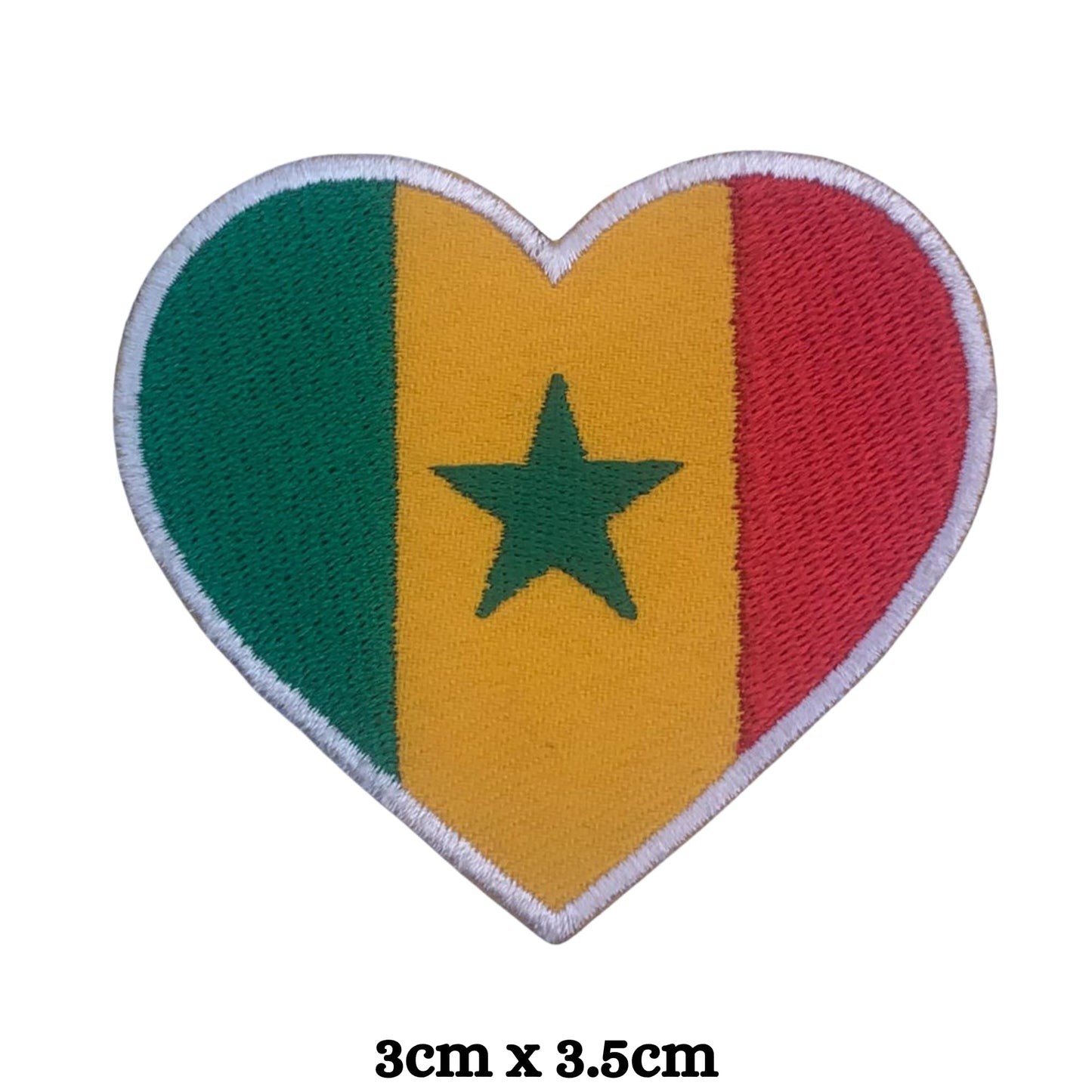 Cameroon Flag Embroidered Patch Set, Iron-On or Sew-On Applique Badges, Rectangle Shield Round Heart Shapes, for Jackets, Backpacks, Hats, Uniforms and Various Sizes