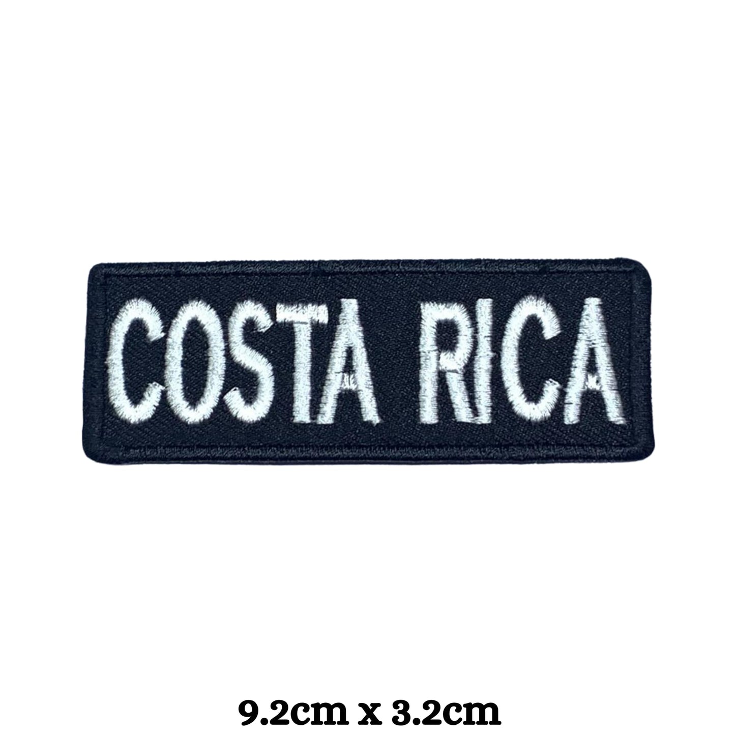 Costa Rica Flag Embroidered Patch Set, Iron-On or Sew-On Applique Badges, Rectangle Shield Round Heart Shapes, for Jackets, Backpacks, Hats, Uniforms and Various Sizes