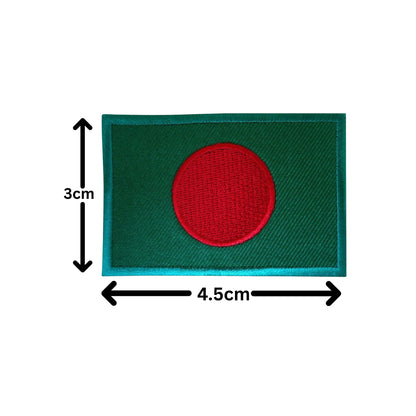 Bangladesh Flag Embroidered Patches, Iron-On/Sew-On Applique, Shield, Round, Heart and Rectangle Flag Badges for Jackets, Bags, Uniforms, Various Sizes