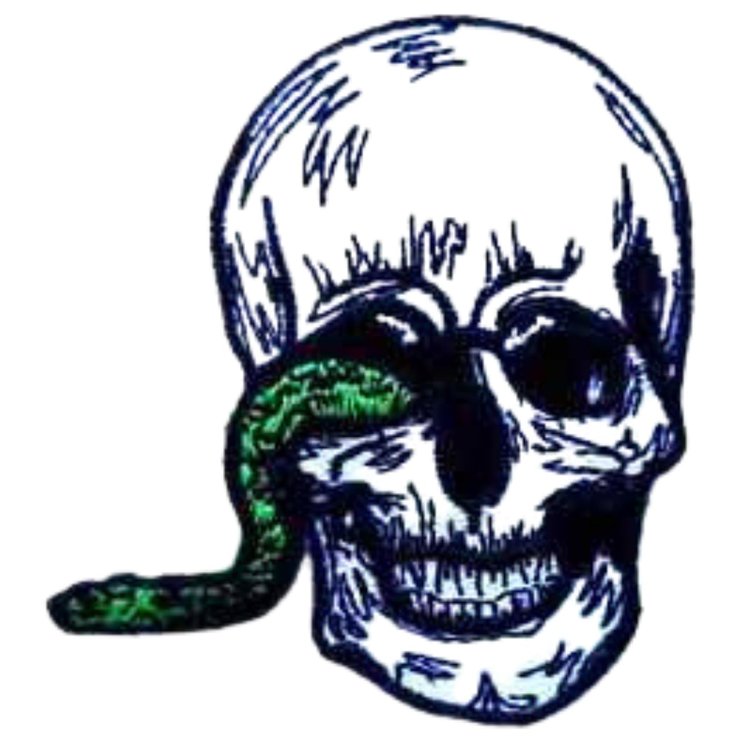 Skull with Snake Embroidery Iron-On Patches for Clothing Sew-On Applique for DIY Crafts Denim Jackets Jeans Backpacks