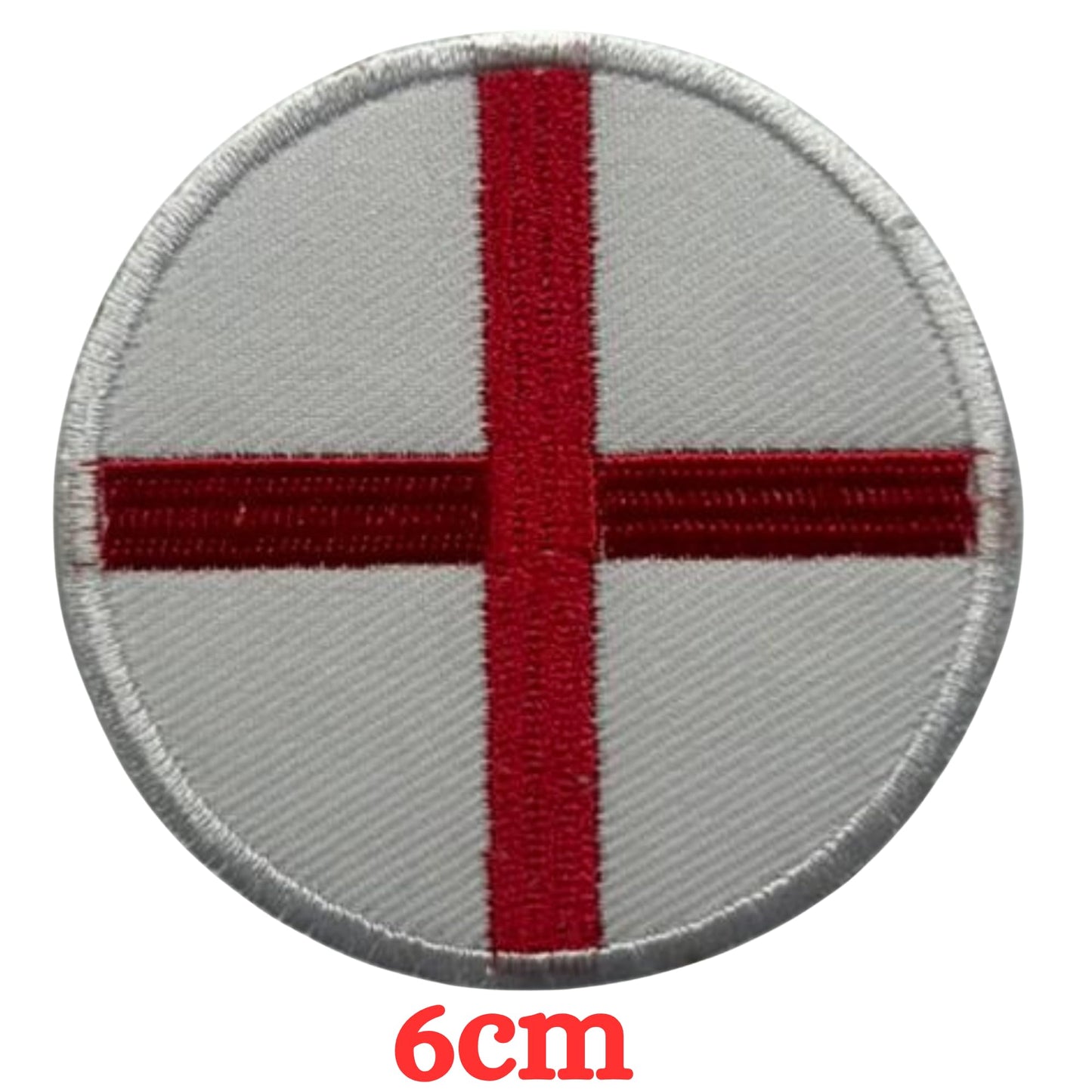 England Flag Embroidered Patches, Iron-On/Sew-On Applique, Shield, Round, Heart and Rectangle UK Flag Badges for Jackets, Bags, Uniforms, Various Sizes