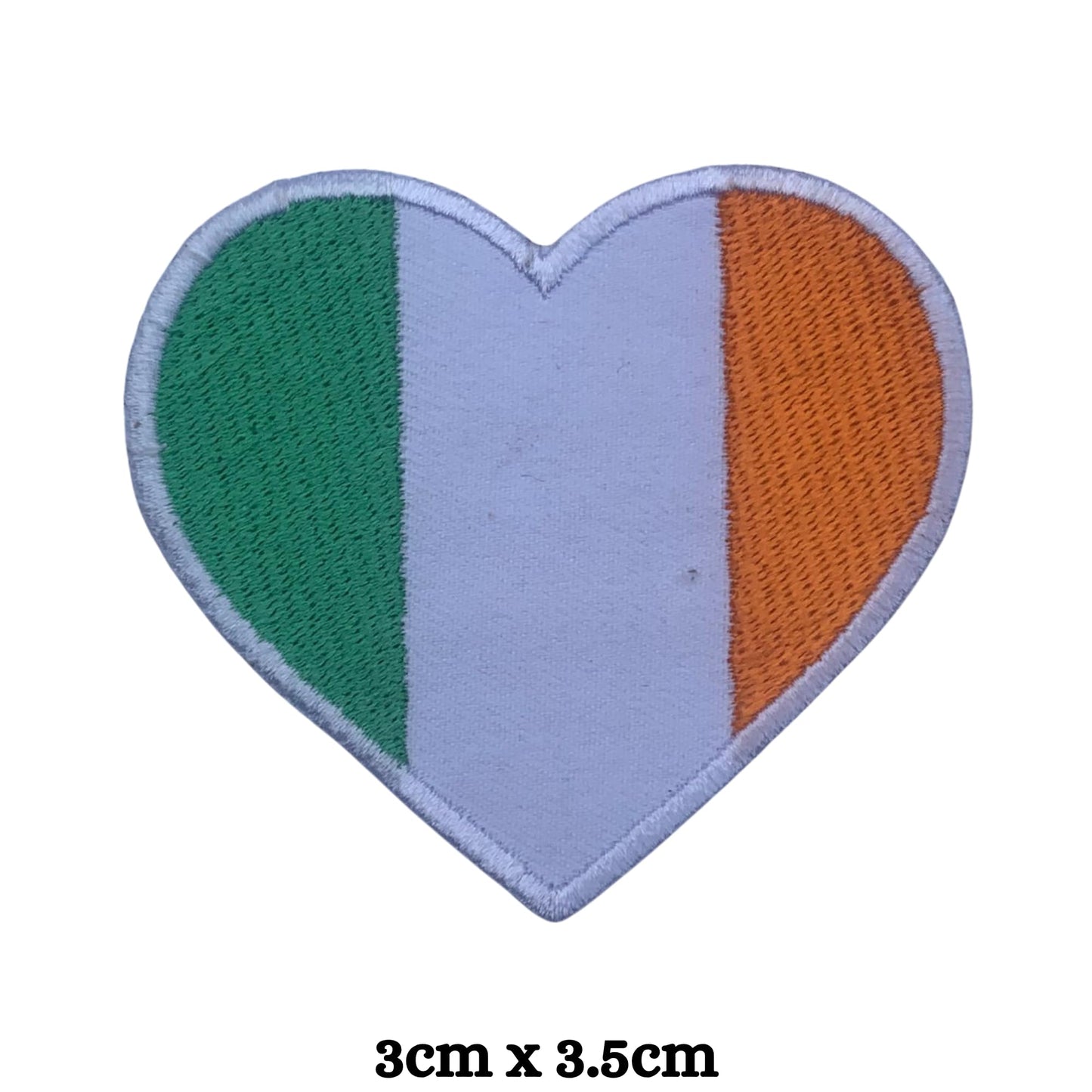 Ireland Flag Embroidered Patch Set, Iron-On or Sew-On Applique Badges, Rectangle Shield Round Heart Shapes, for Jackets, Backpacks, Hats, Uniforms and Various Sizes