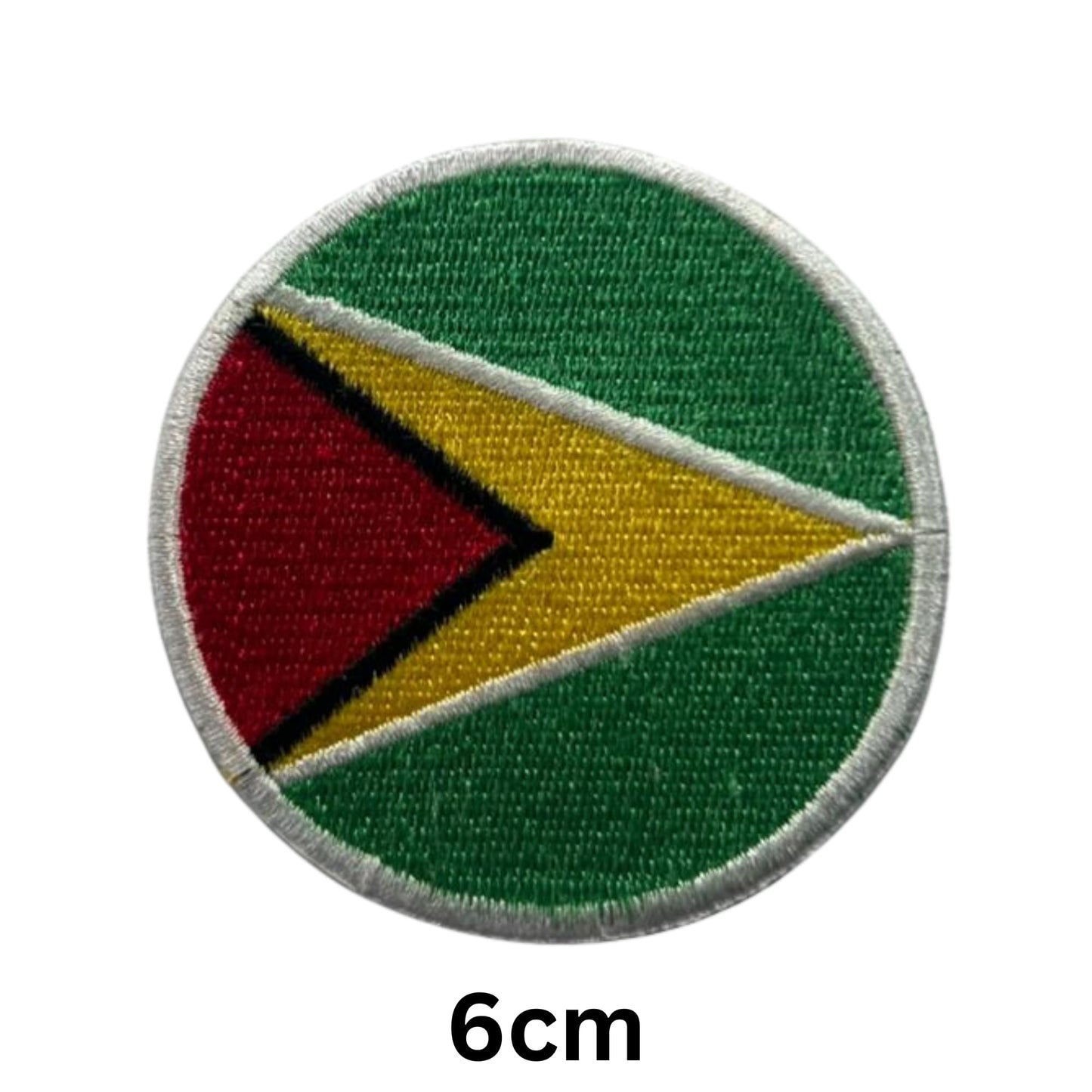Guyana Flag Embroidered Patch Set, Iron-On or Sew-On Applique Badges, Rectangle Shield Round Heart Shapes, for Jackets, Backpacks, Hats, Uniforms and Various Sizes