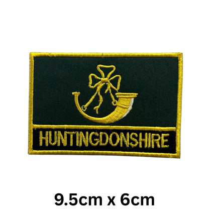 UK County Flag Patch 9.5cm x 6cm Embroidered Iron On/Sew On Badge Durable Fabric Applique for Jackets, Backpacks, Hats, and Clothing