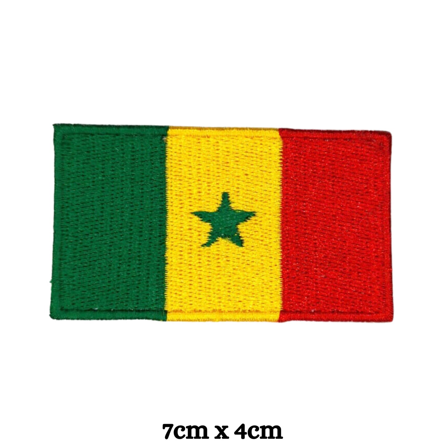 Senegal Flag Embroidered Patches, Iron-On/Sew-On Applique, Shield, Round, Heart and Rectangle Flag Badges for Jackets, Bags, Uniforms, Various Sizes