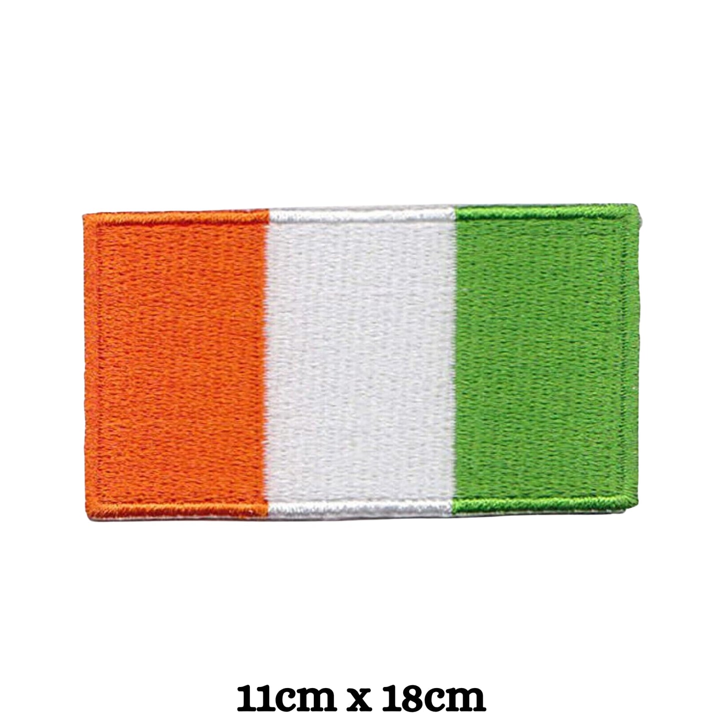 Cote D'Ivoire Flag Embroidered Patches, Iron-On/Sew-On Applique, Shield, Round, Heart and Rectangle Flag Badges for Jackets, Bags, Uniforms, Various Sizes