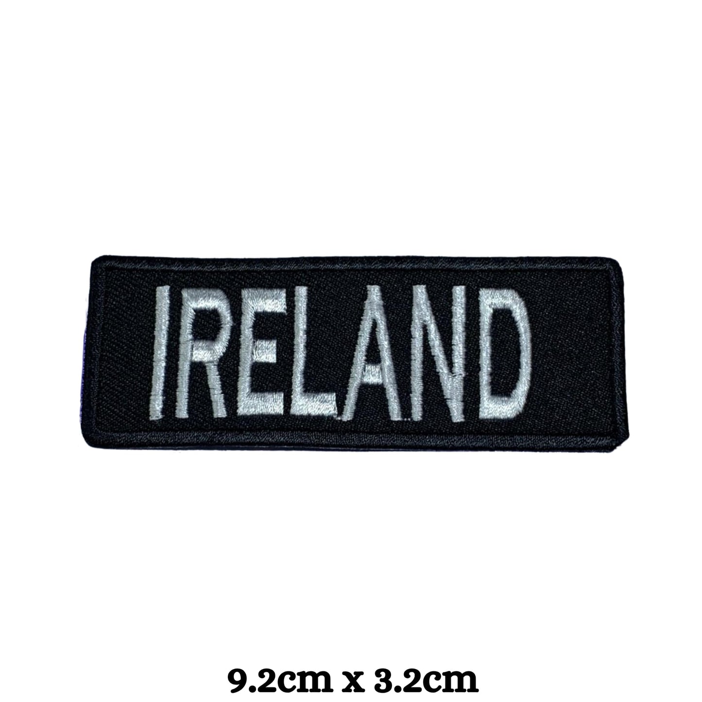 Ireland Flag Embroidered Patch Set, Iron-On or Sew-On Applique Badges, Rectangle Shield Round Heart Shapes, for Jackets, Backpacks, Hats, Uniforms and Various Sizes