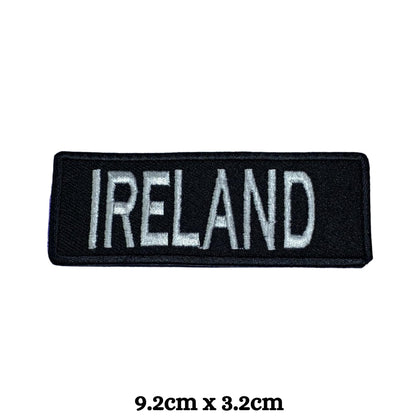 Ireland Flag Embroidered Patch Set, Iron-On or Sew-On Applique Badges, Rectangle Shield Round Heart Shapes, for Jackets, Backpacks, Hats, Uniforms and Various Sizes