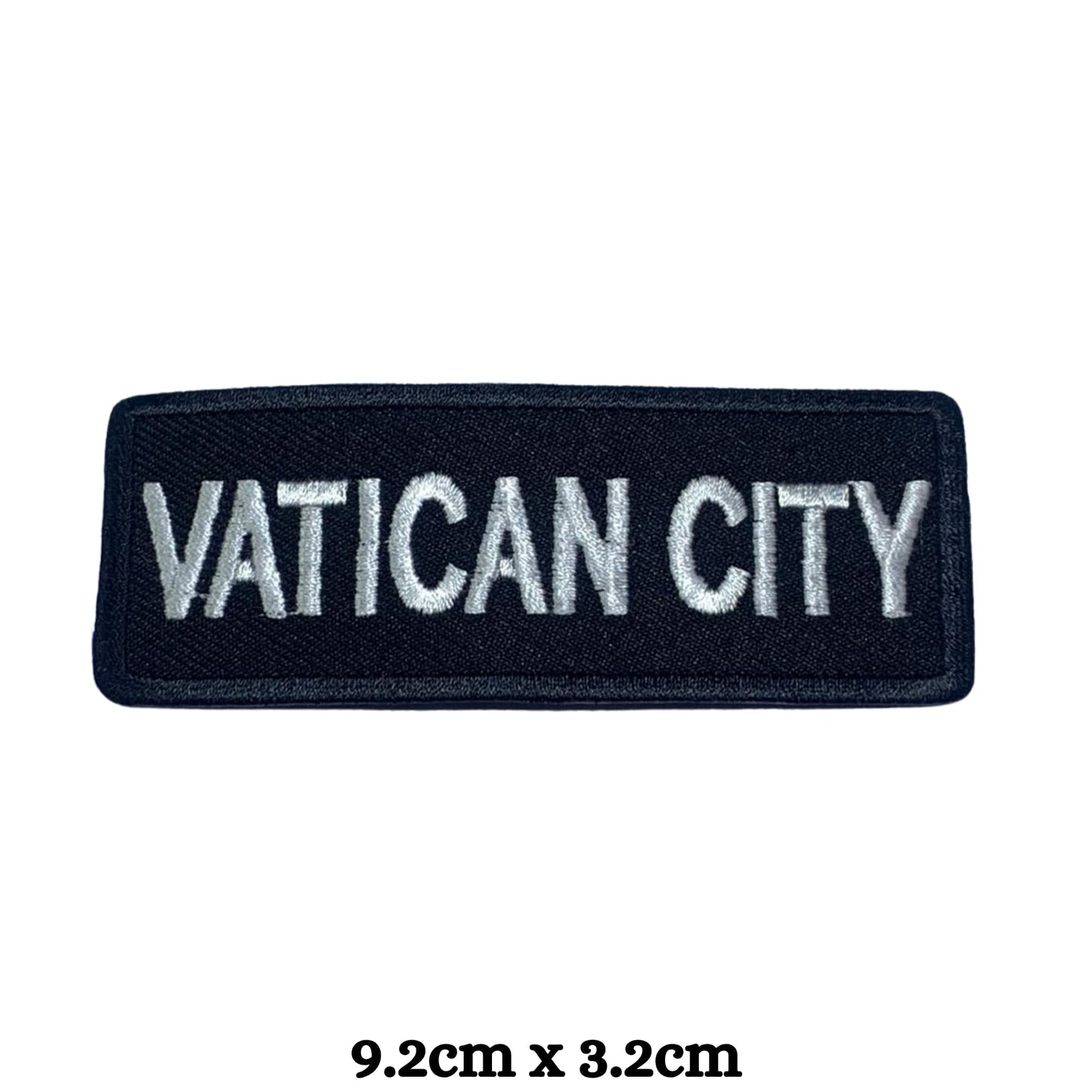 Vatican City Flag Embroidered Patch Set, Iron-On or Sew-On Applique Badges, Rectangle Shield Round Heart Shapes, for Jackets, Backpacks, Hats, Uniforms and Various Sizes