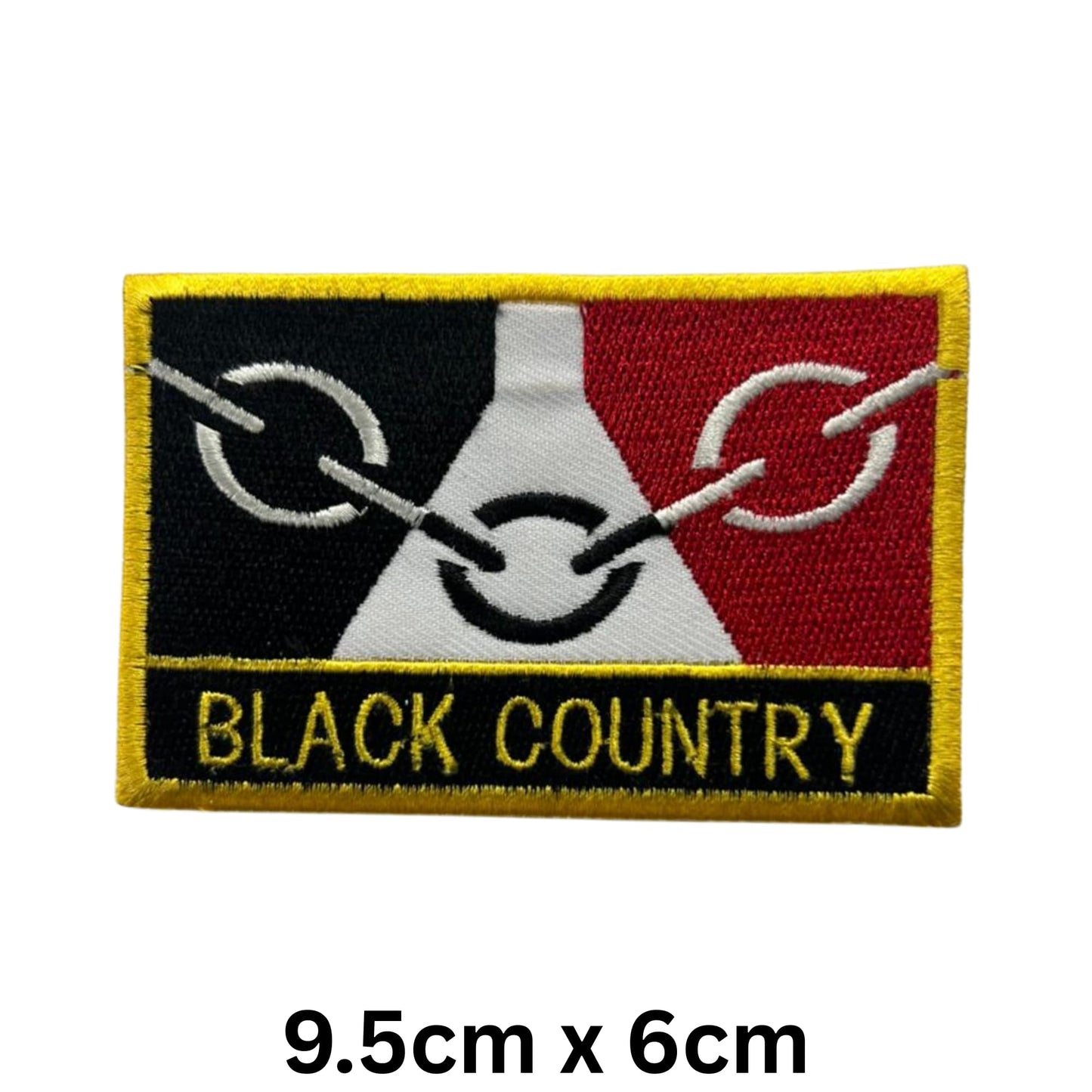 UK County Flag Patch 9.5cm x 6cm Embroidered Iron On/Sew On Badge Durable Fabric Applique for Jackets, Backpacks, Hats, and Clothing