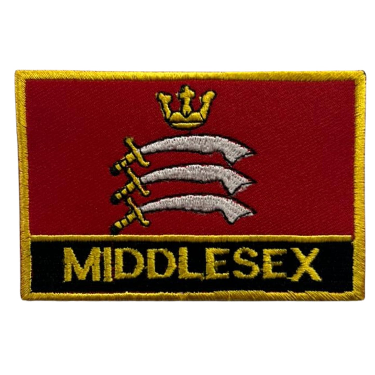 UK County Flag Patch 9.5cm x 6cm Embroidered Iron On/Sew On Badge Durable Fabric Applique for Jackets, Backpacks, Hats, and Clothing