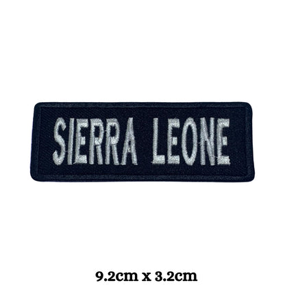 Sierra Leone Flag Embroidered Patch Set, Iron-On or Sew-On Applique Badges, Rectangle Shield Round Heart Shapes, for Jackets, Backpacks, Hats, Uniforms and Various Sizes