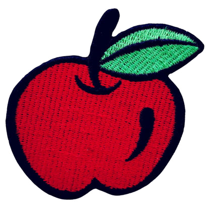 Red Apple Embroidery Iron-On Patches for Clothing Sew-On Applique for DIY Crafts Denim Jackets Jeans Backpacks