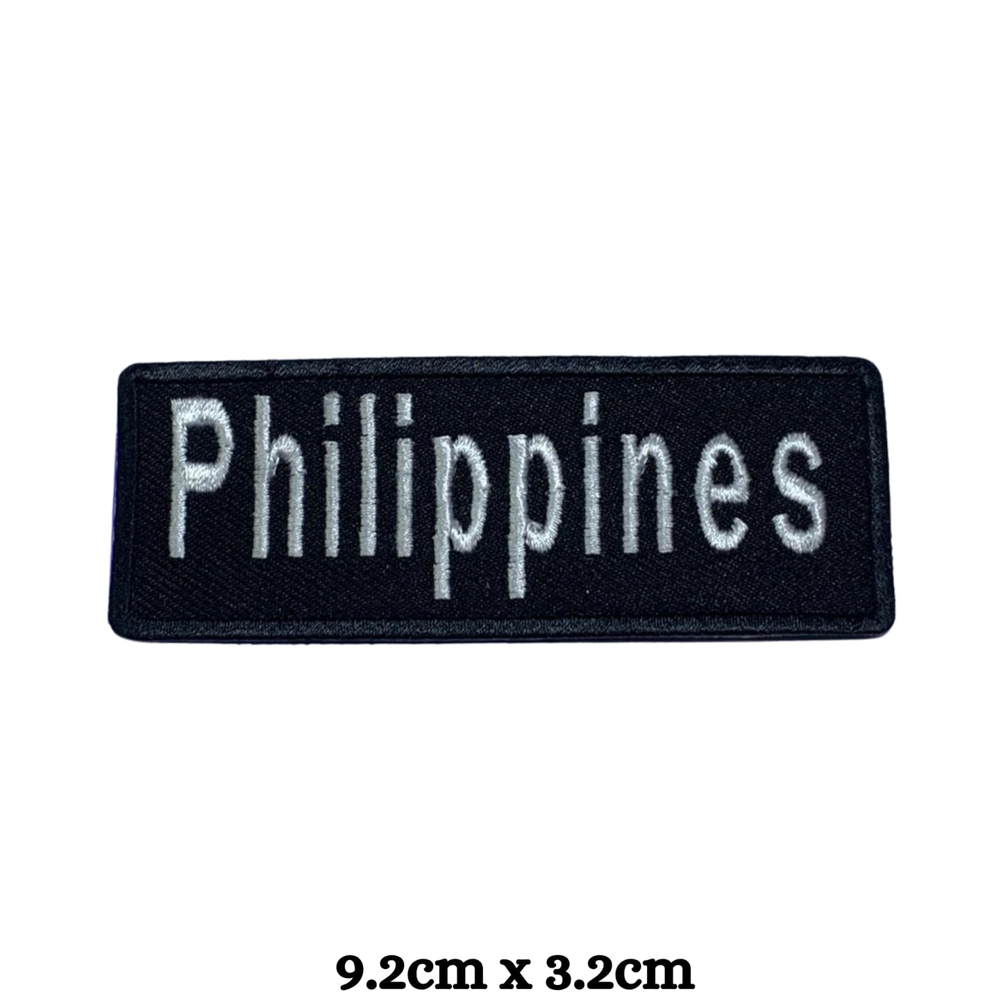 Philippines Flag Embroidered Patch Set, Iron-On or Sew-On Applique Badges, Rectangle Shield Round Heart Shapes, for Jackets, Backpacks, Hats, Uniforms and Various Sizes