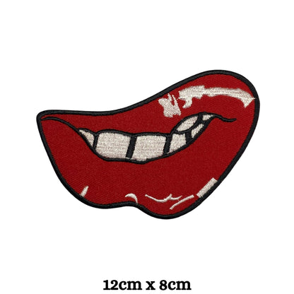 Red Lips Embroidery Iron-On Patches for Clothing Sew-On Applique for DIY Crafts Denim Jackets Jeans Backpacks