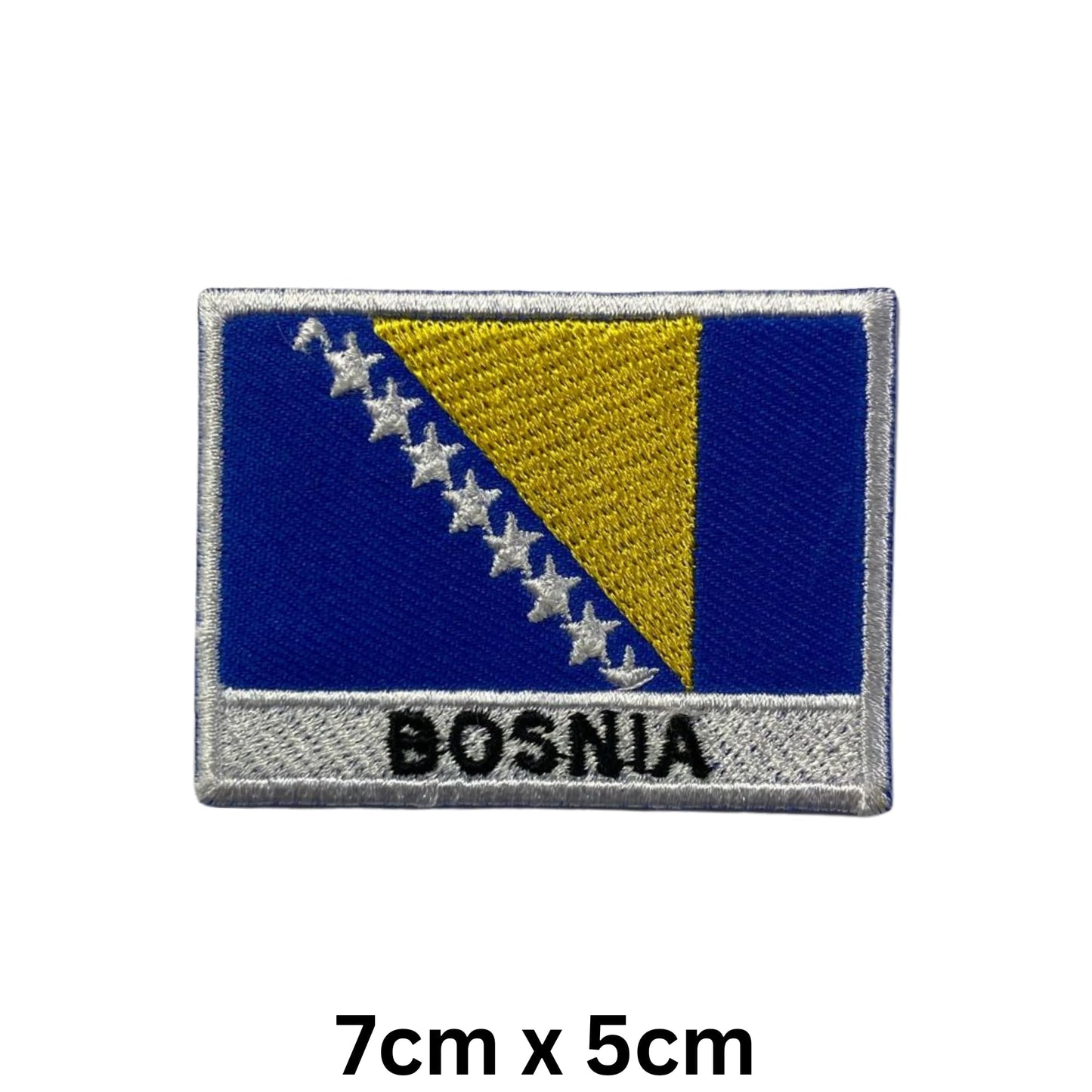 National Country Flag Iron On Patch, Set of 3, Embroidered Fabric Applique, 7cm x 5cm, Rectangular, United Kingdom Theme, for Jackets, Bags, Hats and Crafts (A-J)