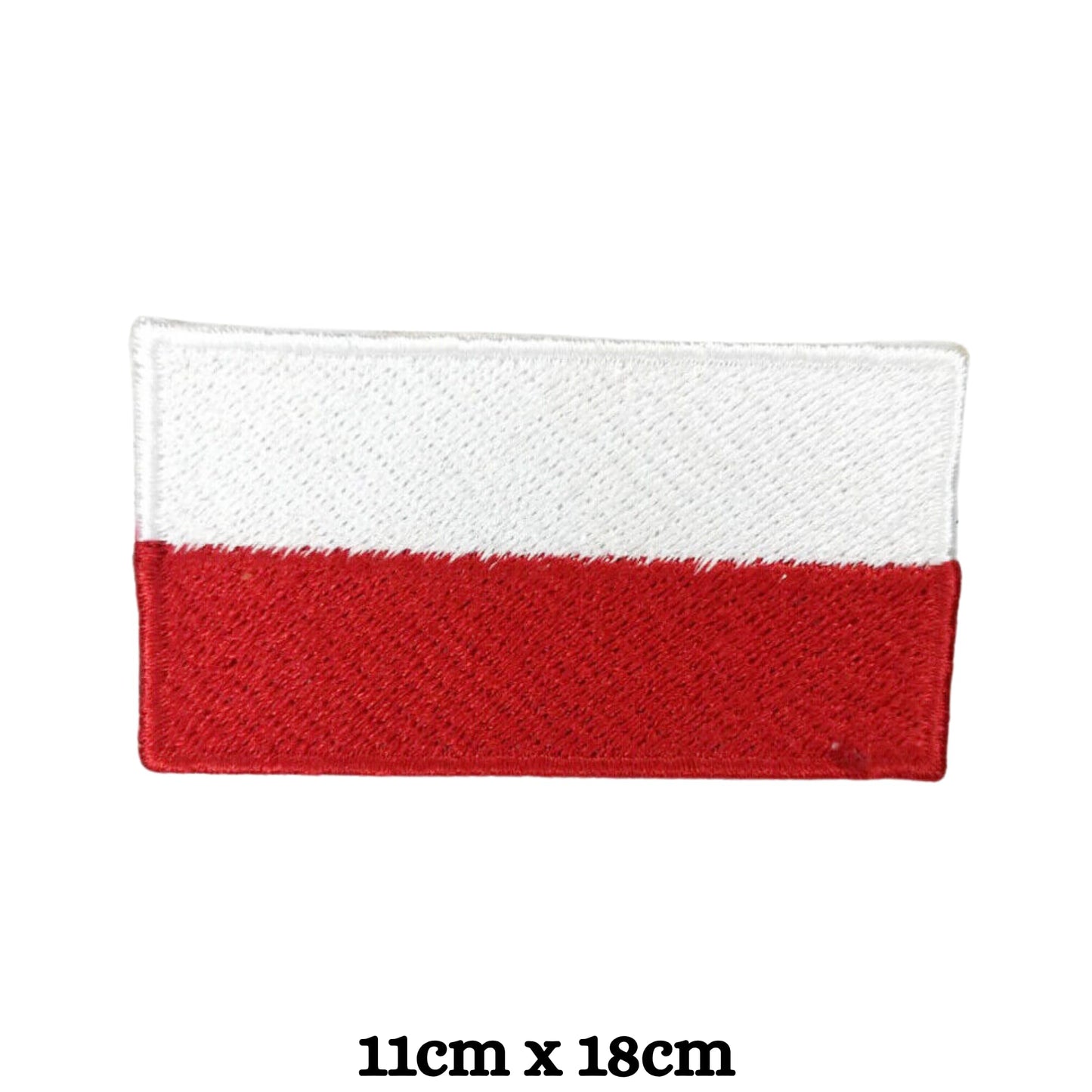 BeBuz Poland Flag Embroidered Patches, Iron-On/Sew-On Applique, Shield, Round, Heart and Rectangle Flag Badges for Jackets, Bags, Uniforms, Various Sizes