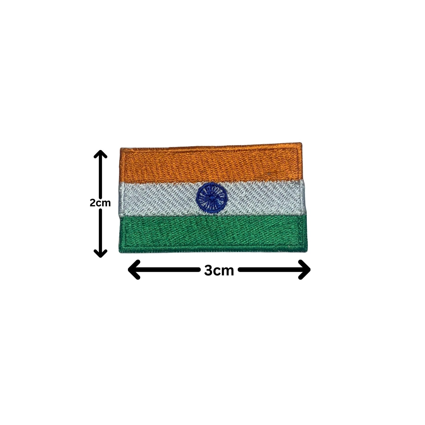 India Flag Embroidered Patch Set, Iron-On or Sew-On Applique Badges, Rectangle Shield Round Heart Shapes, for Jackets, Backpacks, Hats, Uniforms and Various Sizes