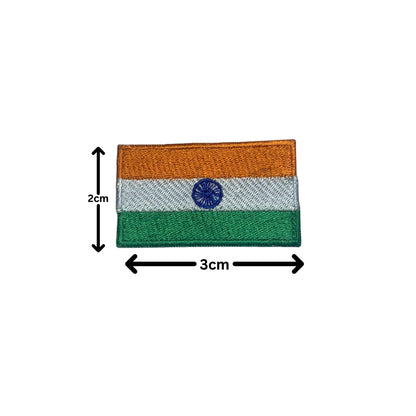 India Flag Embroidered Patch Set, Iron-On or Sew-On Applique Badges, Rectangle Shield Round Heart Shapes, for Jackets, Backpacks, Hats, Uniforms and Various Sizes