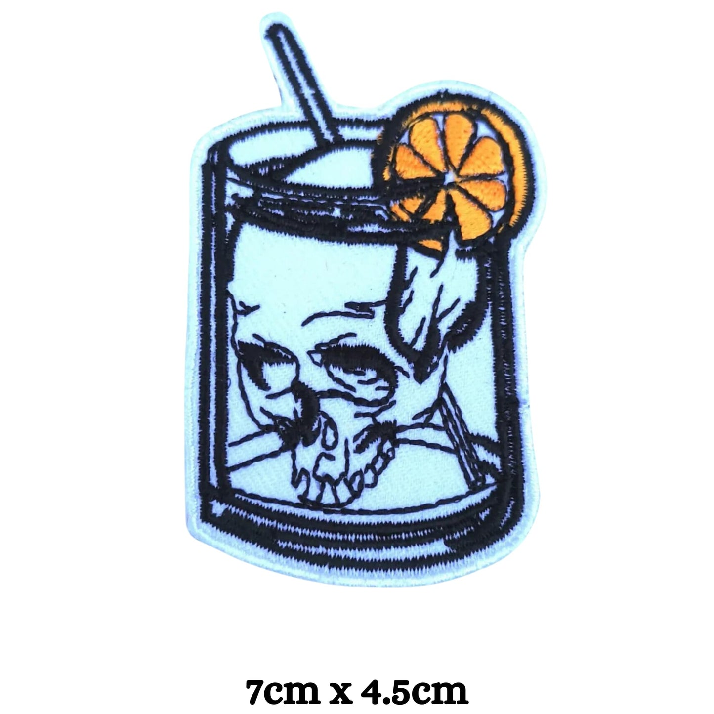 Summer Drink Embroidery Iron-On Patches for Clothing Sew-On Applique for DIY Crafts Denim Jackets Jeans Backpacks