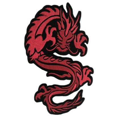 Red Dragon Embroidery Iron-On Patches for Clothing Sew-On Applique for DIY Crafts Denim Jackets Jeans Backpacks