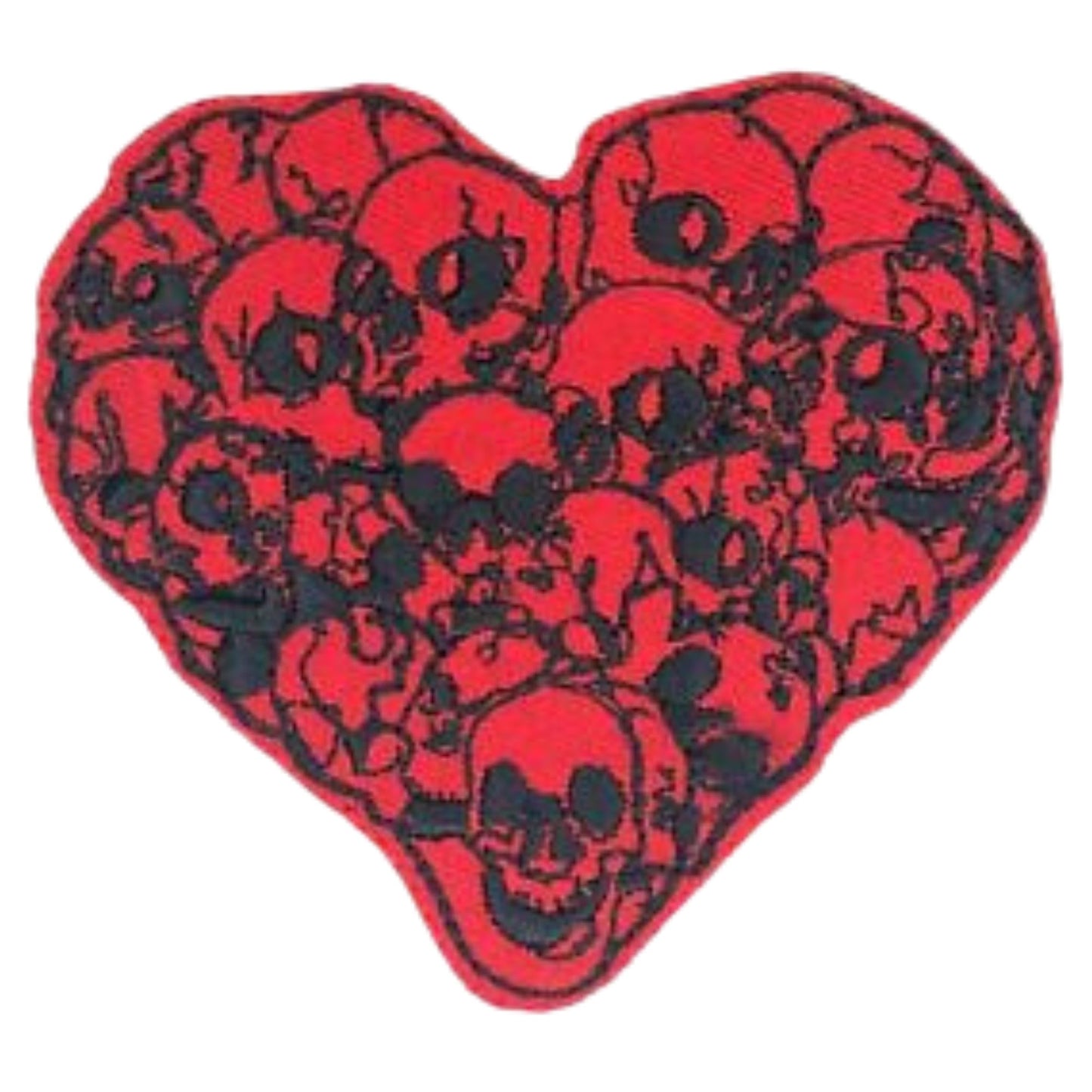 Heart with Skulls Embroidery Iron-On Patches for Clothing Sew-On Applique for DIY Crafts Denim Jackets Jeans Backpacks