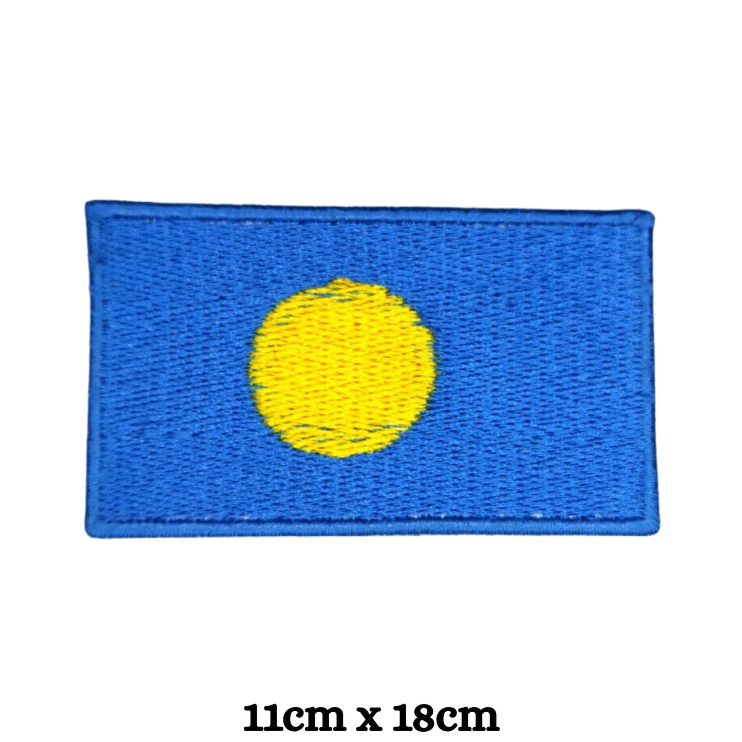 Palau Flag Embroidered Patch Set, Iron-On or Sew-On Applique Badges, Rectangle Shield Round Heart Shapes, for Jackets, Backpacks, Hats, Uniforms and Various Sizes