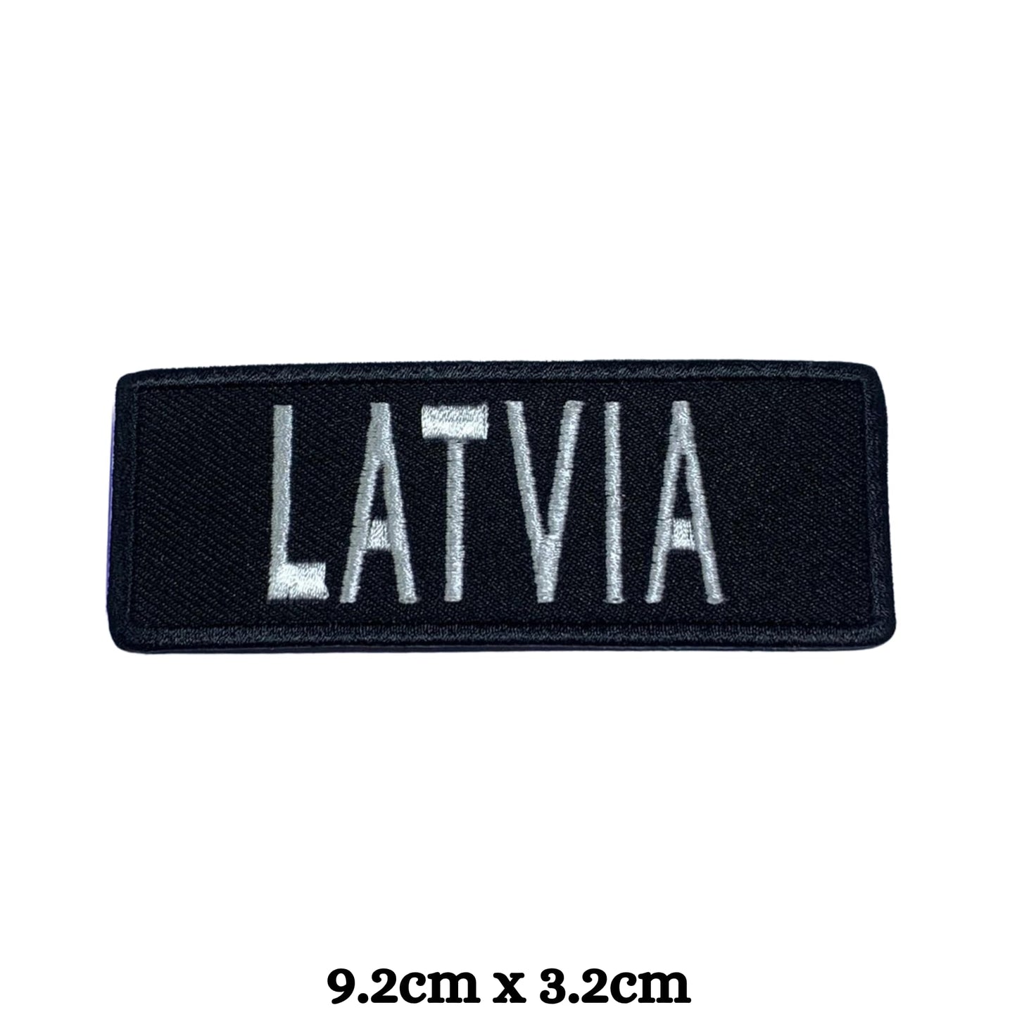 Latvia Flag Embroidered Patch Set, Iron-On or Sew-On Applique Badges, Rectangle Shield Round Heart Shapes, for Jackets, Backpacks, Hats, Uniforms and Various Sizes