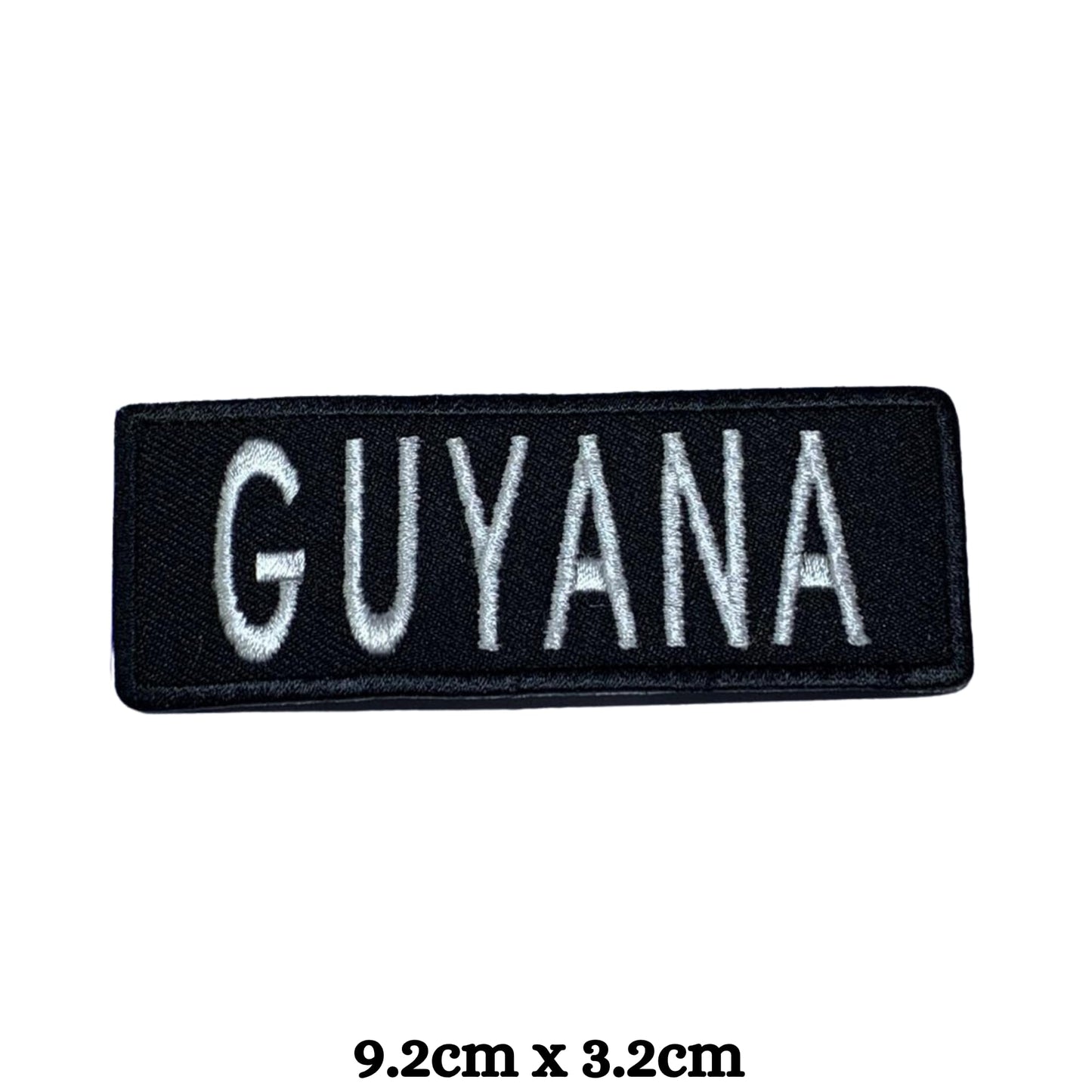 Guyana Flag Embroidered Patch Set, Iron-On or Sew-On Applique Badges, Rectangle Shield Round Heart Shapes, for Jackets, Backpacks, Hats, Uniforms and Various Sizes