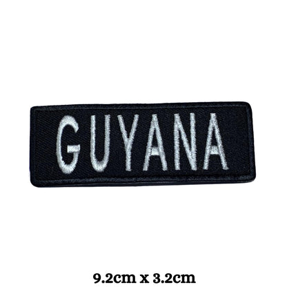 Guyana Flag Embroidered Patch Set, Iron-On or Sew-On Applique Badges, Rectangle Shield Round Heart Shapes, for Jackets, Backpacks, Hats, Uniforms and Various Sizes
