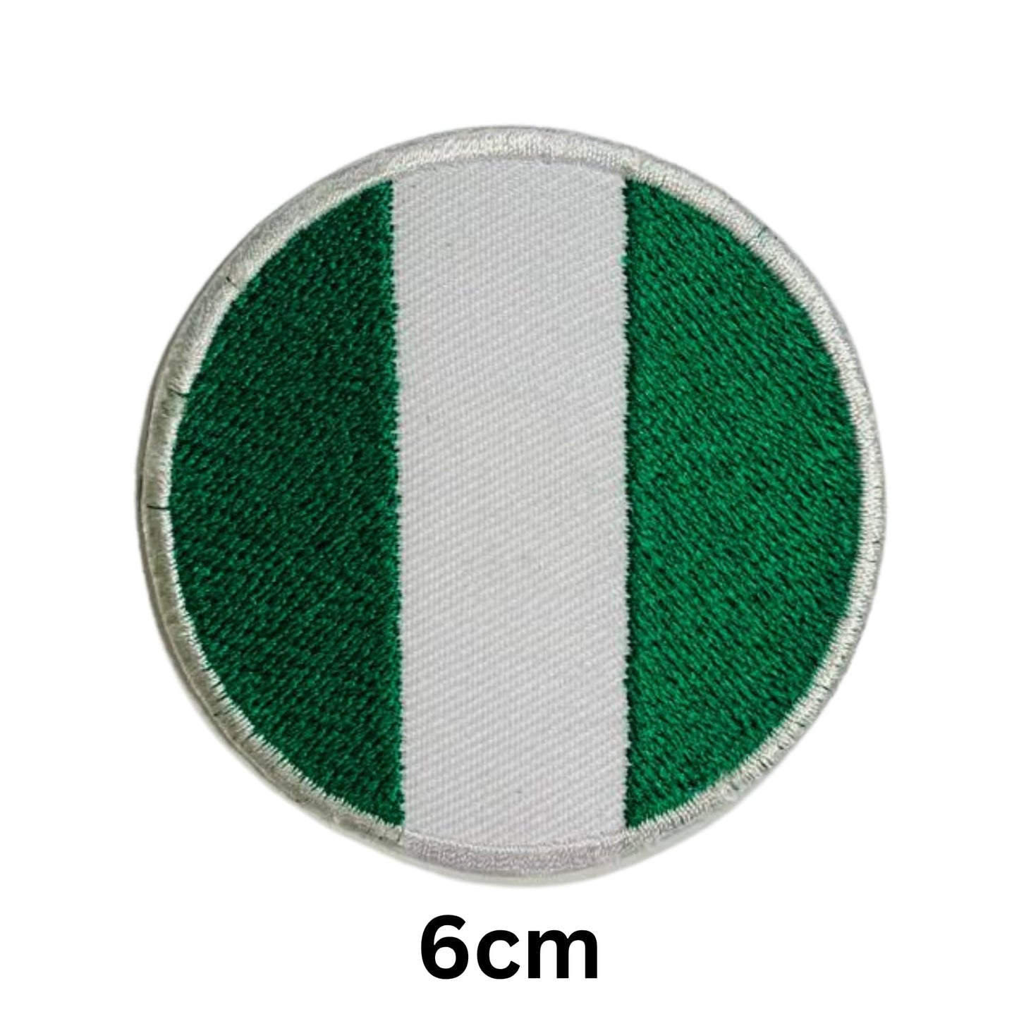 Nigeria Flag Embroidered Patch Set, Iron-On or Sew-On Applique Badges, Rectangle Shield Round Heart Shapes, for Jackets, Backpacks, Hats, Uniforms and Various Sizes