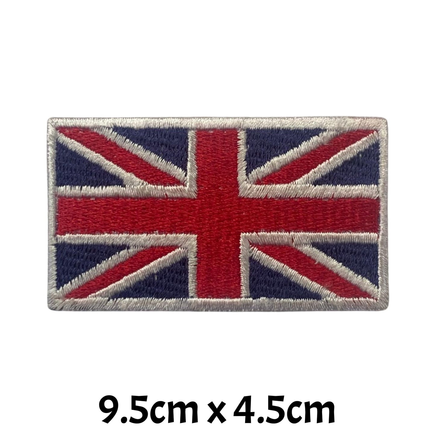 UK and England National Flag Embroidered Patches – Iron On/Sew On Badge in Different Shapes and Various Sizes for Jackets, Backpacks, Hats and DIY Crafts.