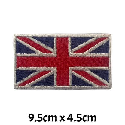 UK and England National Flag Embroidered Patches – Iron On/Sew On Badge in Different Shapes and Various Sizes for Jackets, Backpacks, Hats and DIY Crafts.