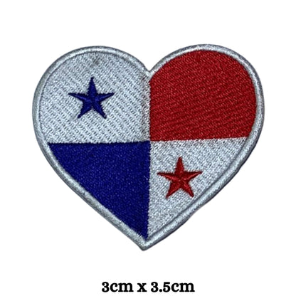 Panama Flag Embroidered Patches, Iron-On/Sew-On Applique, Shield, Round, Heart and Rectangle Flag Badges for Jackets, Bags, Uniforms, Various Sizes