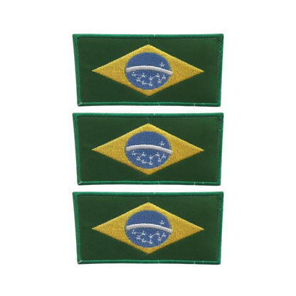 3 Pieces All Countries Flag Patches, 7×4 cm Embroidered Iron-On/Sew On National Flags, World Country Badge Appliques for Vest, Jacket, Backpack, Hat,(A-J)
