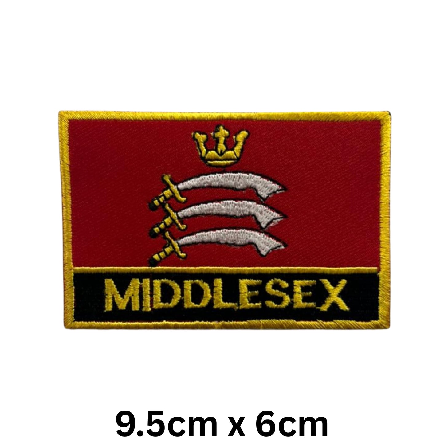 UK County Flag Patch 9.5cm x 6cm Embroidered Iron On/Sew On Badge Durable Fabric Applique for Jackets, Backpacks, Hats, and Clothing