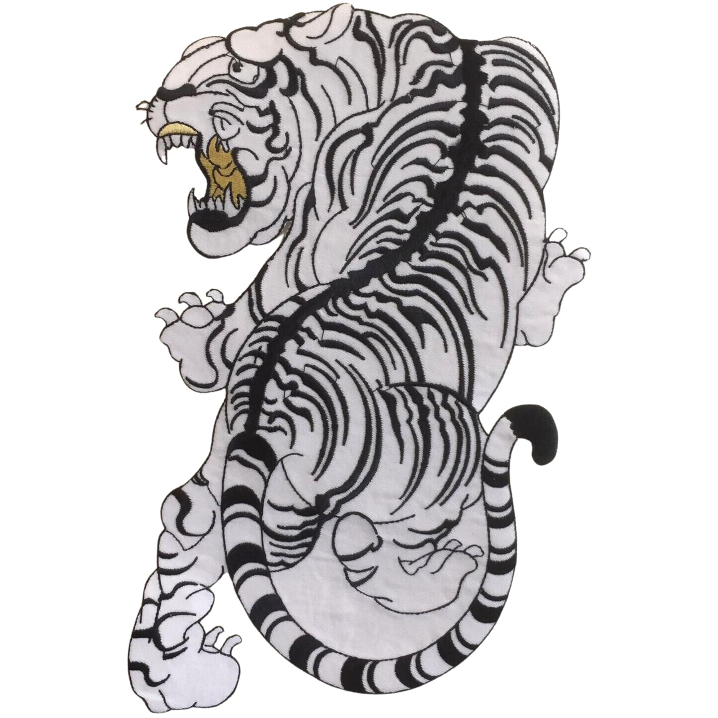 Roaring Tiger Embroidery Sew-On Patches for Clothing Sew-On Applique for DIY Crafts Denim Jackets Jeans Backpacks