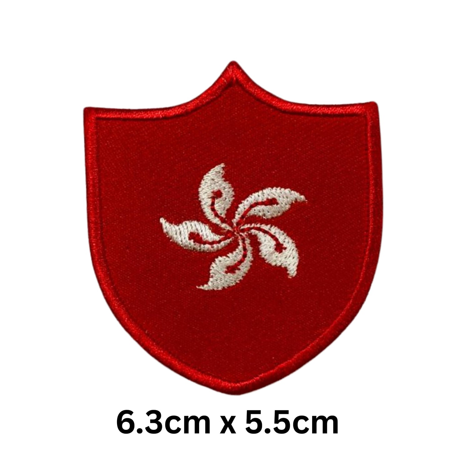 Hong Kong Flag Embroidered Patch Set, Iron-On or Sew-On Applique Badges, Rectangle Shield Round Heart Shapes, for Jackets, Backpacks, Hats, Uniforms and Various Sizes
