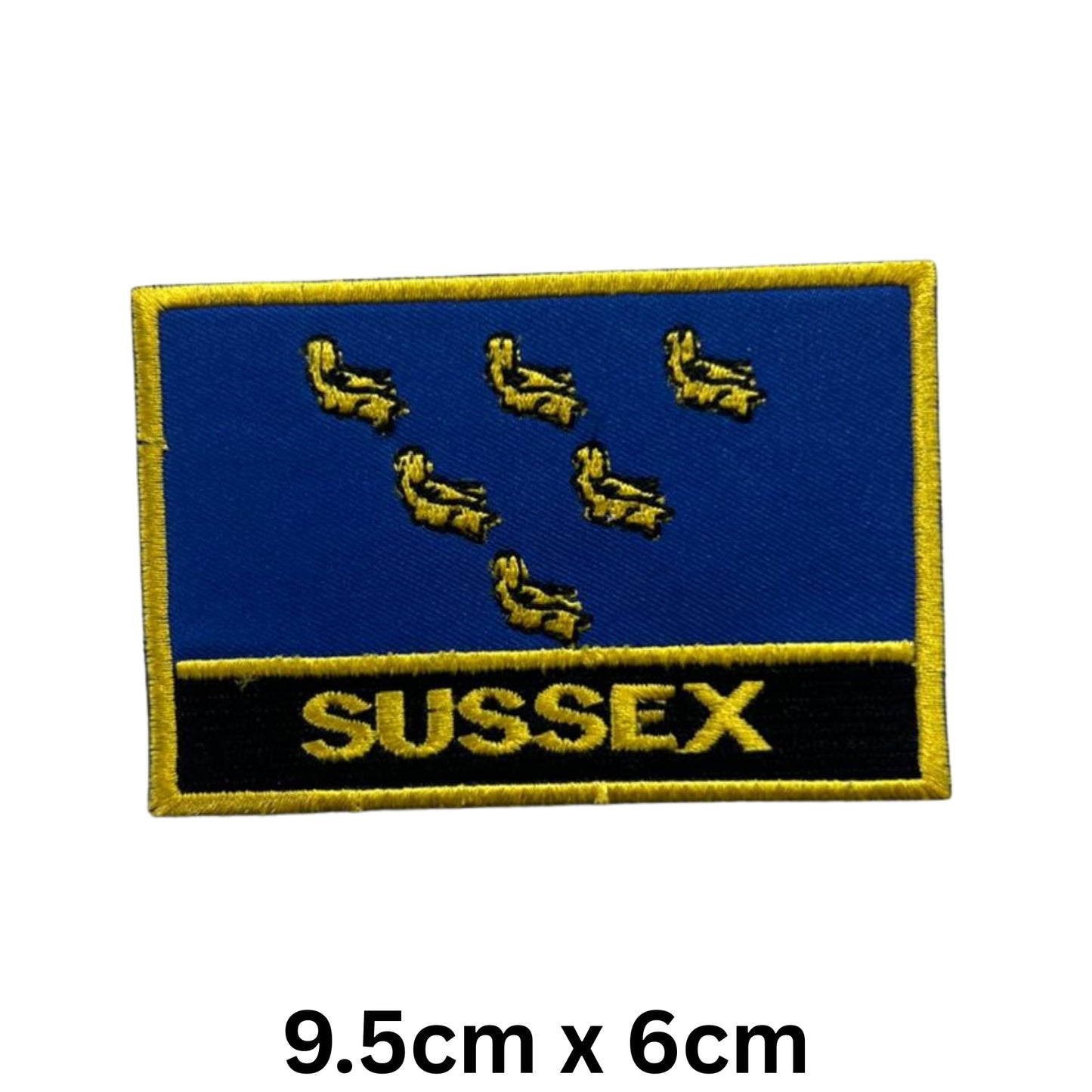 UK County Flag Patch 9.5cm x 6cm Embroidered Iron On/Sew On Badge Durable Fabric Applique for Jackets, Backpacks, Hats, and Clothing