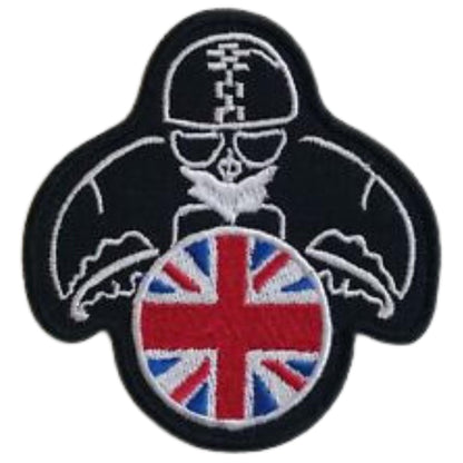 Motorcycles Biker Union Jack Embroidery Iron-On Patches for Clothing Sew-On Applique for DIY Crafts Denim Jackets Jeans Backpacks