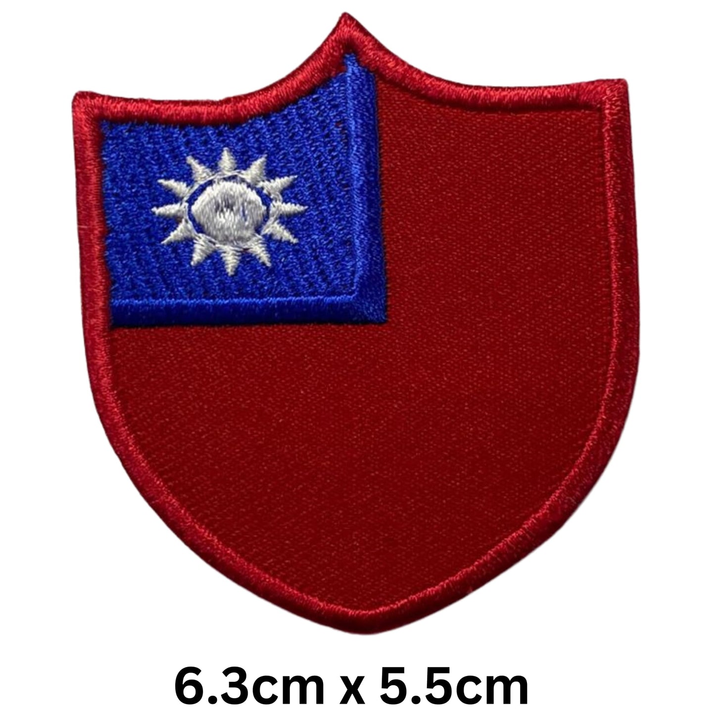 Taiwan Flag Embroidered Patch Set, Iron-On or Sew-On Applique Badges, Rectangle Shield Round Heart Shapes, for Jackets, Backpacks, Hats, Uniforms and Various Sizes